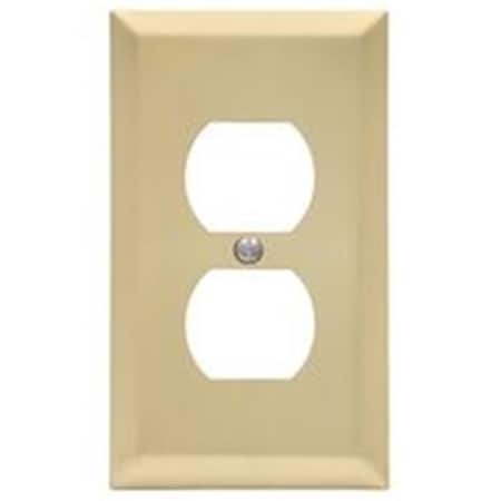 American Tack & Hardware American Tack & Hardware 8151748 1 Gang Duplex Century Steel Wallplate - Satin Brass 8151748